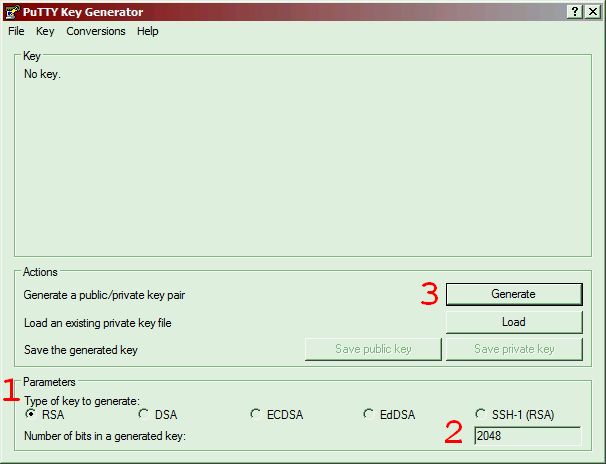 PuTTYgen Parameter